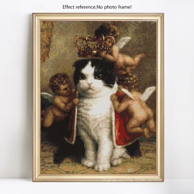 Peinture diamant à faire soi-même, broderie, Animal chat, mosaïque ronde complète, point de croix, vente 20X30CM black