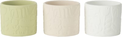 J-Line bloempot Aloha - keramiek - mix - small - 3 stuks - Ø 12 cm