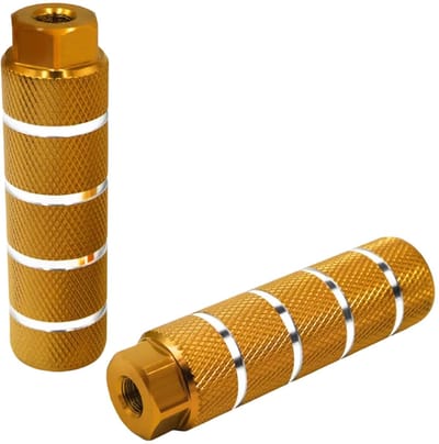 Dailygoods - Fietspinnen, 2 stuks universele aluminium fiets voetsteunen BMX stuntharingen fietsen haringen antislip achtervoeten pedalen fietsen fiets accessoires voor BMX, mountainbike fiets (goud)