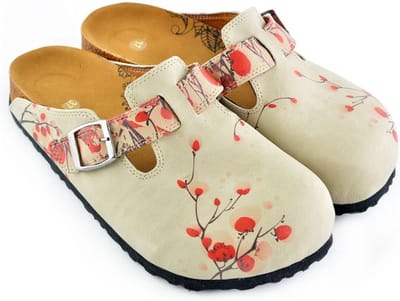 Goby Petal Clogs Dames - Vegan Leer - Handmade - Bloemenprint - Maat 38