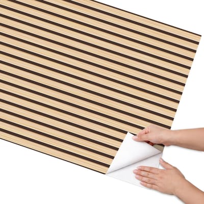 Coloray Meubel Wrap Folie - Beige Meubelfolie - 75x150 cm - Wrapfolie Keuken Beige strepen - Decoratiefolie - Modern Meubelfolie - Meubel Wrap Folie - Woonkamer decoratie - Achtergronden en patronen