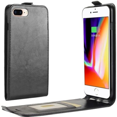 ShieldCase telefoonhoesje geschikt voor Apple iPhone SE 2022 Flip case - zwart leer - Flipcase - Uitklapbaar hoesje - Leren hoesje - Leder case pasjeshouder