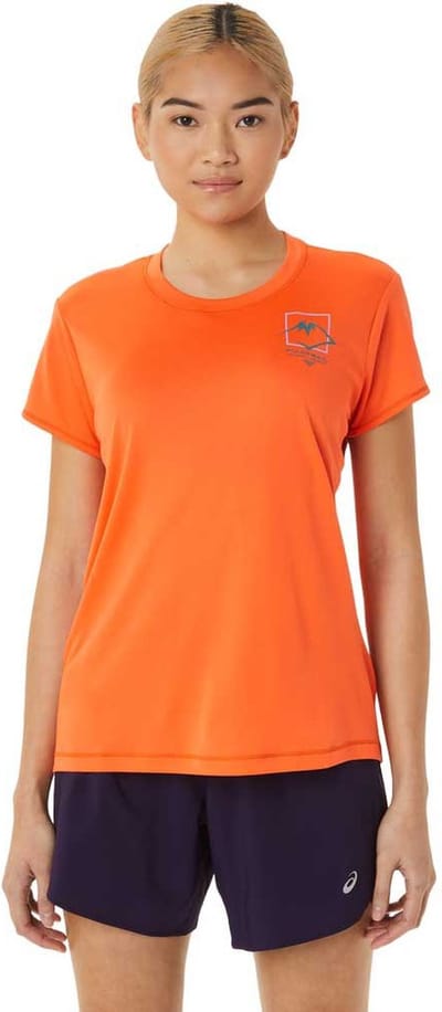 Asics Fujitrail Logo T-shirt Met Korte Mouwen Oranje S Vrouw