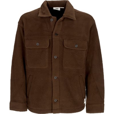 Heren gewatteerd overhemd Thompson shirt jas Java bruin
