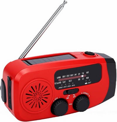 Handslingerradio - Noodradio - Buitenactiviteiten - Zonne-energie en SOS - 2000mAh batterij - Zwart