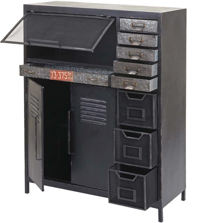 Apothekers ladenkast MCW-F32, ladekast dressoir, industrieel ontwerp 115x89x35cm