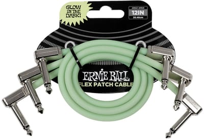 Ernie Ball 6476 Flex Patch Cables Patchkabel Glow in the Dark 30cm 3-Pack