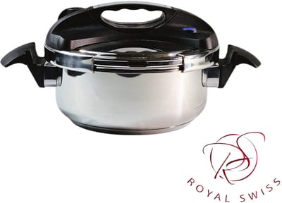 Royal Swiss® Snelkookpan 4L – Pressure Cooker voor Alle Warmtebronnen – Inductiegeschikt – Veilig & Snel Koken