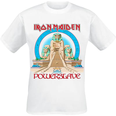 Iron Maiden T-shirt - Powerslave World Slavery Tour 1984-1985 - S tot 5XL - voor Mannen - wit
