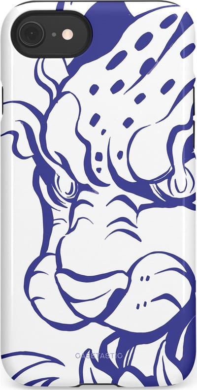 Casetastic Hoesje Geschikt voor Apple iPhone 7/8/SE - Stijlvolle Beschermende Duo-layer Case - Blauwe Panter Hoofd