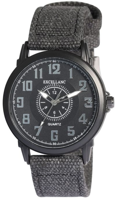 EXCELLANC Herenhorloge textiel Mineralglas