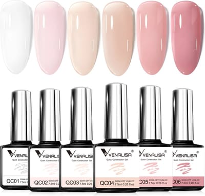 Venalisa BIAB Set - 45 ml (6x 7.5 ml) - BIAB Pakket - Nude - Roze - Lila - Wit - Builder Gel - BIAB Nagellak - Builder in a Bottle - BIAB Nagel Builder - BIAB Kleuren - Venalisa BIAB