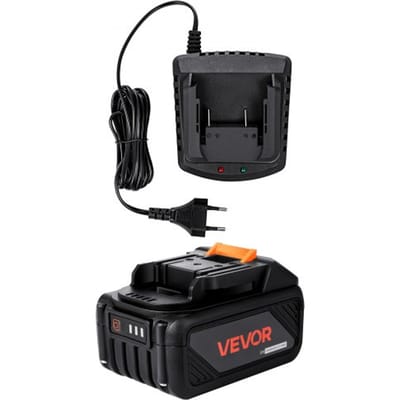 VEVOR 20V draagbare accu en lader combo, 4.0Ah lithium-ion accu, langere looptijd, compatibel met seriegereedschappen, voor verwisselen en snel opladen