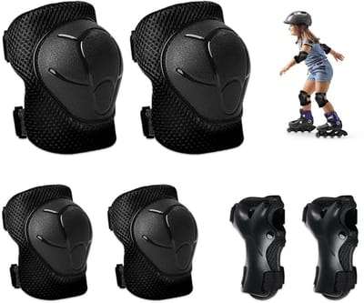 6-in-1 Kinder Beschermset: Knie-, Elleboog- en Polsbeschermers voor Skateboarden en Fietsen (3-8 jaar)