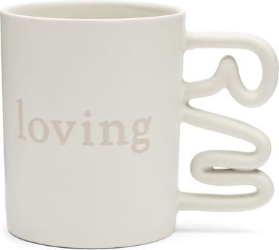 Riviera Maison Mok Met Tekst mat wit met organisch oor - RM Loving Theemok of Koffiemok 400 ml