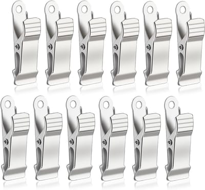 12 stuks metalen mini clips - kleine krokodillen clips - stevige veerclips - geschikt voor keuken - kantoor - school - draden - kleding - handdoeken - papier - DIY projecten