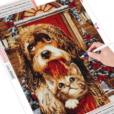 Volledige vierkante diamant schilderij hond strass foto diamant borduurwerk verkoop kat mozaïek dier kerstcadeau Full Square 20X30CM