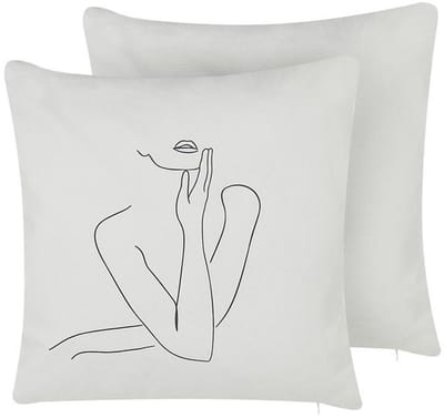 MEADOWFOAM - Sierkussen set van 2 - Wit - 45 x 45 cm - Katoen
