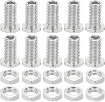 Hex Head Schrauben Set M8 x 18mm - en Moeren - 10 Sets van Holle Schroeven met Fijne Draad Assortiment - Hex Schroef Doorvoer Bevestiging - Kroonluchter Bevestigingsmiddelen