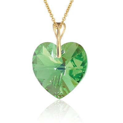 Montebello Ketting Mila HG565 - Swarovski Hart - 925 Zilver Verguld - Ø18mm - 50cm