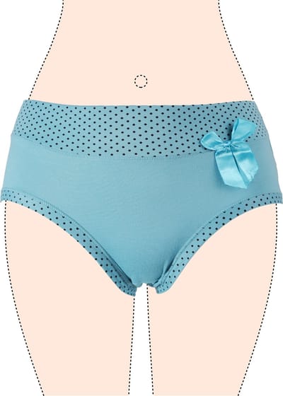 Dames slips 3 pack effen met stippels turqoise M