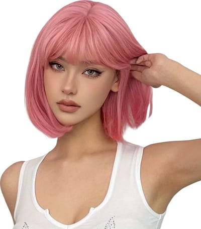 Nivard Pruiken Dames - Lang Haar - Cosplay Pruik - Hair Wig - Roze - 35cm