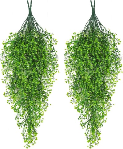 4 stuks - Kunstbloemen - Kunstplanten - hangende nepplanten - kunstmatige decoratie - kunstmatige hangplanten - nepranken met nepbloemen - nepplanten voor de slaapkamer - esthetische wanddecoratie - voor thuis , tuin , feest - groen
