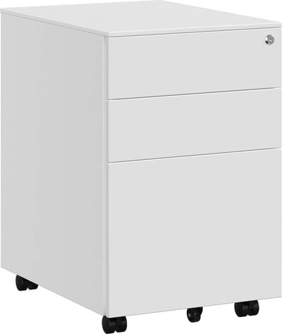 MIRA Home - Ladekast - Archiefkast - Kantoorkast - Wit - Metaal - ‎52 x 39 x 60