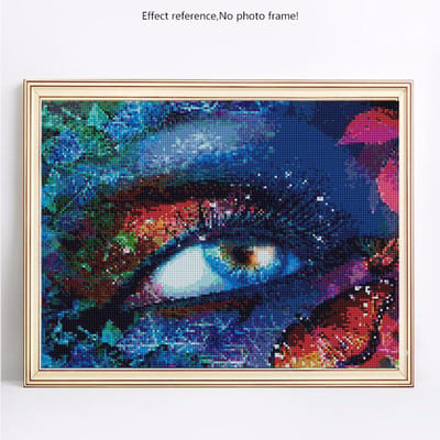Diamant schilderij ronde stenen cartoon diamant mozaïek verkoop oog hobby en handwerk foto's 20X30