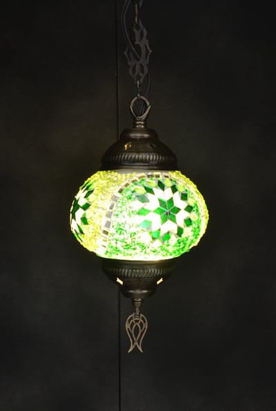 Turkse hanglamp - mozaïek bol groen 12 cm - 1 stuk - handgemaakt en authentiek
