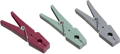 5Five pot met wasknijpers - 100x stuks - rood, groen en grijs - 7,5 cm - kunststof - Was ophangen - Was knijpers