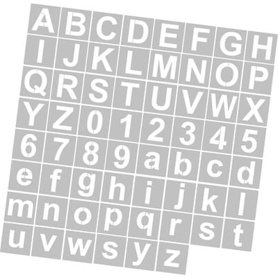 62 stuks 5 inch letter- en cijfersjablonen herbruikbaar wasbaar alfabet sjablonen milieuvriendelijk PET kunst handwerk 62pcs & 3 Inch