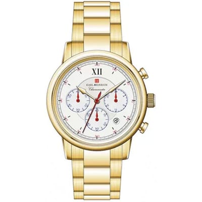 Carl Heinrich Chronograph Quartz 40 mm Staal Goud | G0907-GWHG