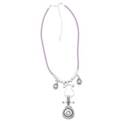 Behave - Ketting paars lila met vintage hanger - 40 cm