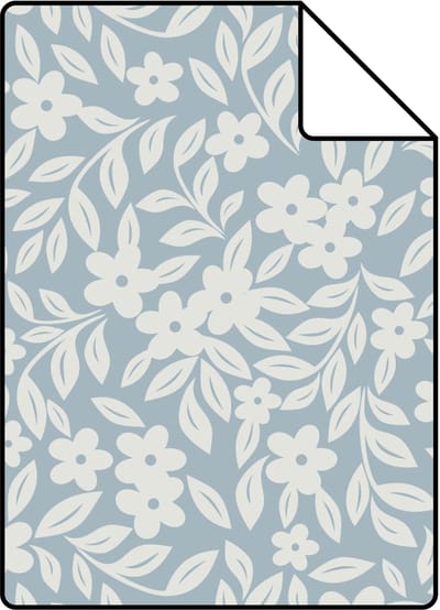 Proefstaal ESTAhome behang bloemetjes blauw - 26.5 x 21 cm - 131440-S