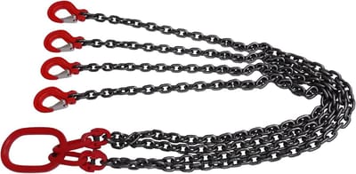 Hefketting Vierpoten - Industriële Ketting - Zwaar Hijswerk - G80 Gelegeerd Staal - 0.8cm x 1.5m - rood
