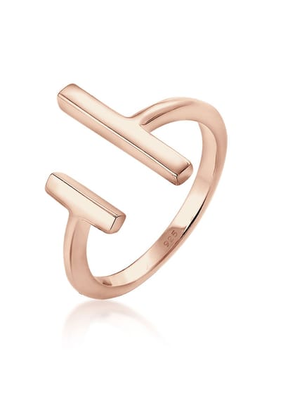 Elli - Ring - Dames Geo Staf Open Minimaal in 925 Sterling Zilver - Dames