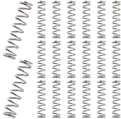 Drukveren Roestvrijstaal - Mini Veren Spiraalveer - Reparatieprojecten Uitvoeren - Hoge Veerkracht - 1.2x8x35 mm - Zilver