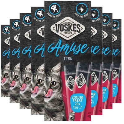 Voskes Kattensnack Liquid Treat Tonijn - 8 x 20x15 gr - Voordeelverpakking
