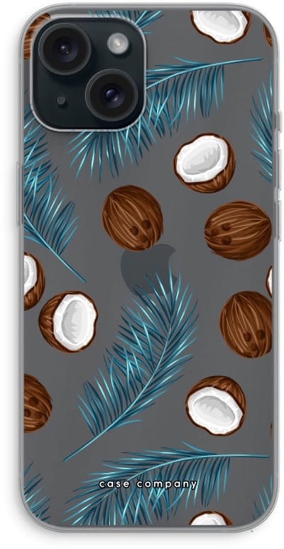 Case Company® - Hoesje geschikt voor iPhone 15 hoesje - Kokosnoot - Soft Cover Telefoonhoesje - Bescherming aan alle Kanten en Schermrand