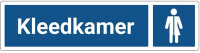 Genderneutrale kleedkamer deurbordje met zelfklevende strip | Forex Re materiaal | 20 x 5 cm