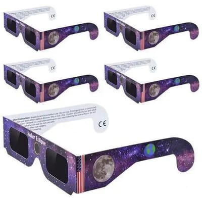 5 Stuks Premium Zonsverduistering Brillen HD Filter Folie Scherpe Beeld AAS Goedgekeurde Zonnebrillen CE en ISO Gecertificeerde Brillen Papier Brillen As picture