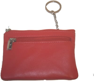 soft lederen sleutelbeursje per 2 / sleutel etuitje met ring en kettinkje / buideltje voor sleutelbos / combi portemonneetje in rood, paars, roze, groen, navy, blauw, zwart leer / 264 in 7 kleuren
