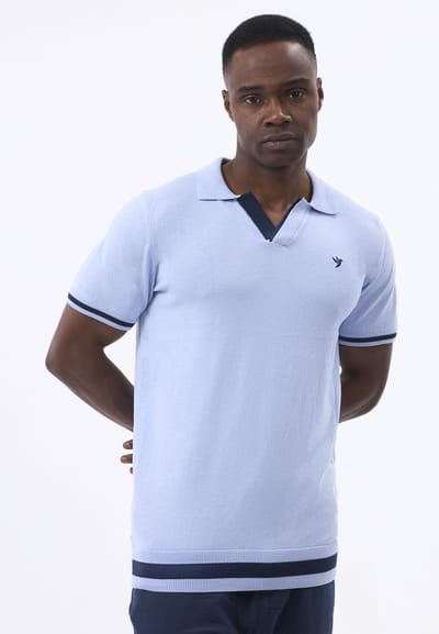 Felix Hardy Tricot Polo Shirt Korte Mouwen Heren Blauw - L