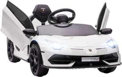 HOMCOM Elektrische kinderauto Kunststof, Metaal 107,5L x 63B x 42H cm Wit