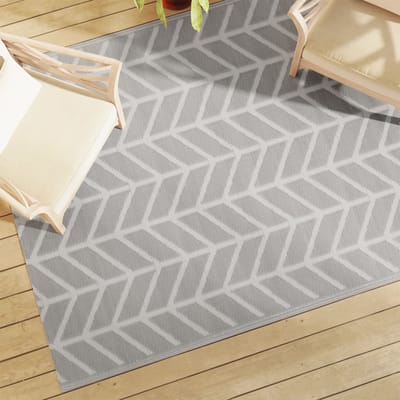 vidaXL Buitenkleed ARAKIL 160x230 cm PP grijs