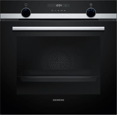 Siemens HB557GBS3F - iQ500 - Inbouwoven - 60cm x 60cm - 71 l - Softclose - 3D hetelucht: gelijkmatige warmteverdeling - ecoClean Plus: moeiteloos schoon dankzij de speciale coating van de ovenwanden