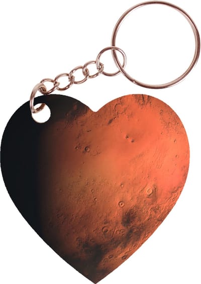 Sleutelhanger hartje 5x5cm - Mars