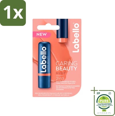 1 x Labello – CLippenbalsem – aring Beauty Nude – 6 ml - Lippenbalsem - Rode Lippenbalsem - Verzorgende Lippenbalsem - Hydraatende Lippenbalsem - Natuurlijke Lippenbalsem