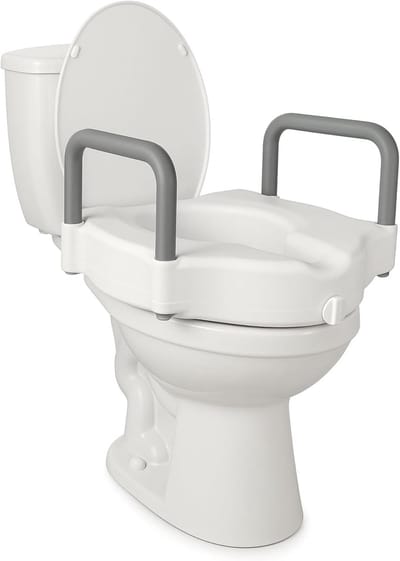 Toiletverhoger - Zitverhoger - Veilig naar toilet - Gewatteerde armleuningen - 19 x 45 x 53 cm